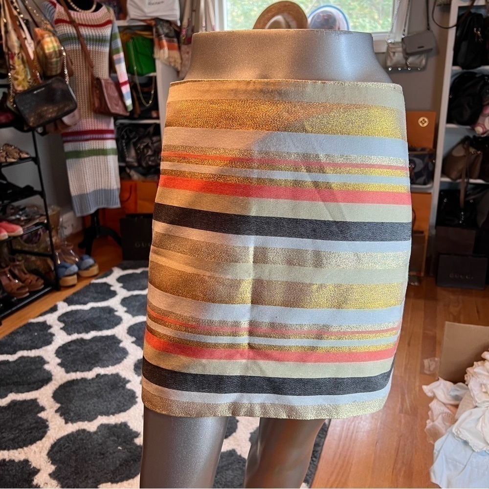 J CREW Metallic Striped Miniskirt - Picture 4 of 9